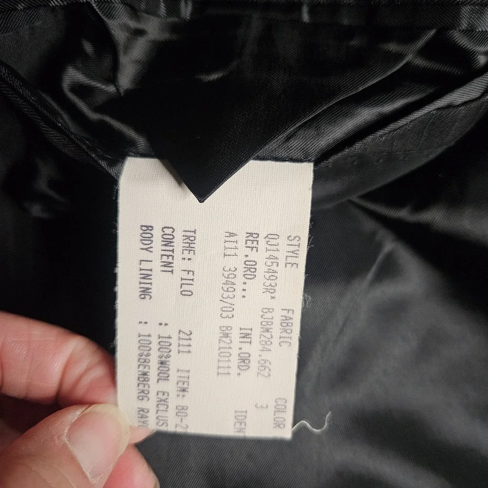 Brooks Brothers Mens‎ Blazer 42R 1818 Regent Wool Jacket Pinstripe Black Italy